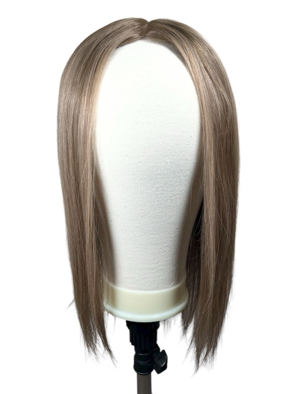 Dark Beige Blonde Ash Highlight Remy Human Hair 16 Inch Hair Topper